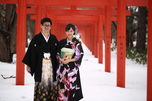 北海道 札幌冬天極寒雪地振袖和服婚紗 美月桜和服店 台灣女子的北海道生活